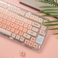 Liquid Foundation Pink / Green 104+28 Keycaps Set PBT Dye-subbed + PC Semi-transparent HOA Profile for Mechanical Keyboard